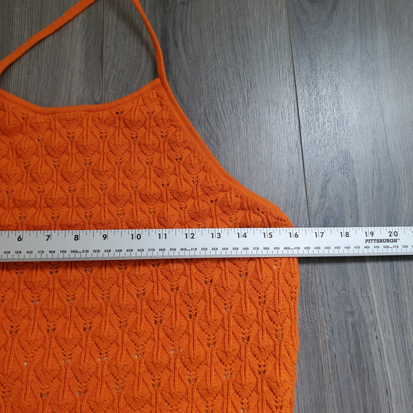 Alice Olivia Dress XL Orange Y2K Halter Bodycon Midi Party Cocktail Beach - Picture 5 of 9